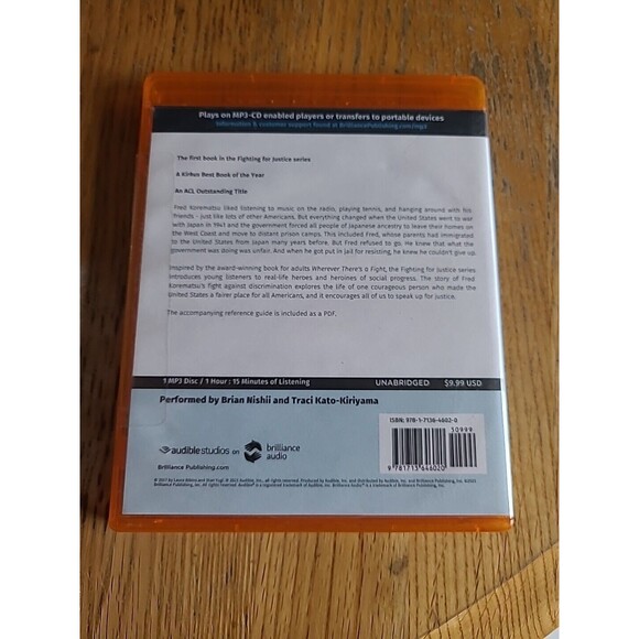 Fred Korematsu Speaks Up by Laura Atkins Compact Disc Book Mp3 1 Hr. 15 Min. - Picture 2 of 2